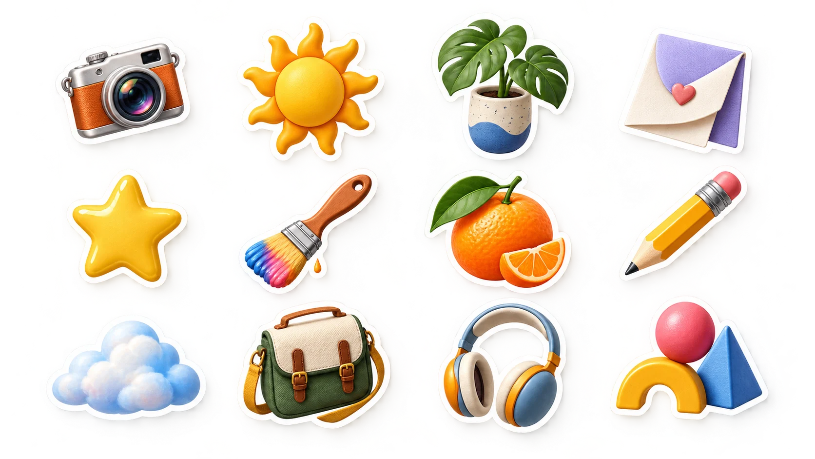 A coordinated sticker sheet showing consistent characters and clean cutout treatment