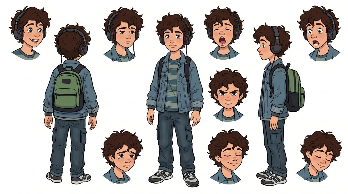 Disney Style Boy Character Design Sheet