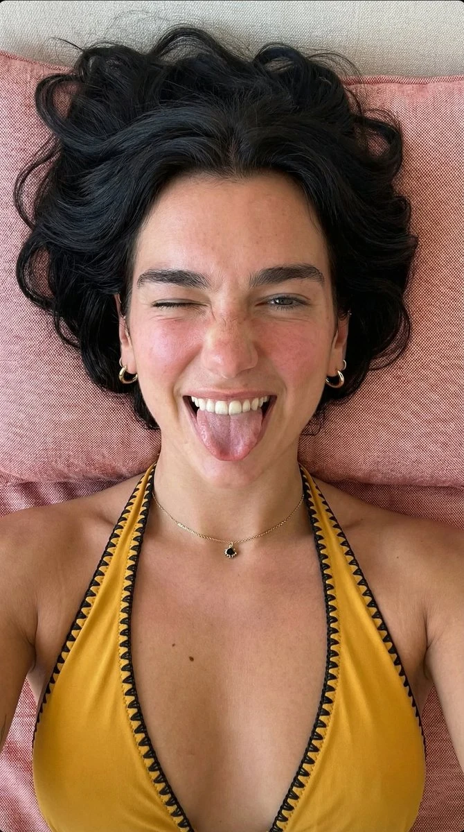 Playful Overhead Winking Woman Portrait