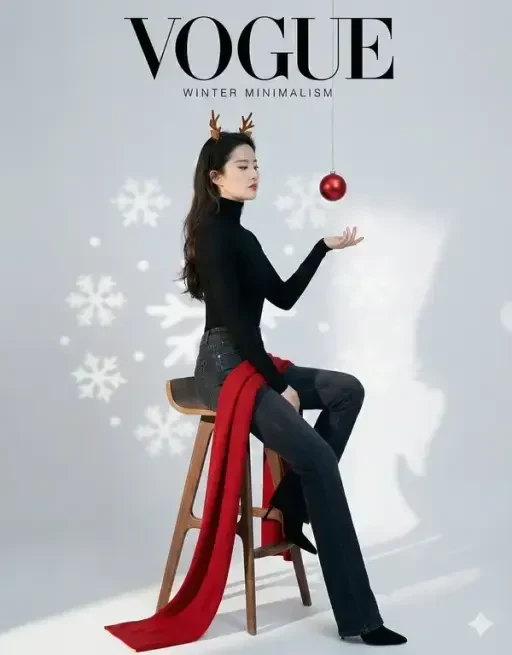 vogue style minimalist winter magazine cover