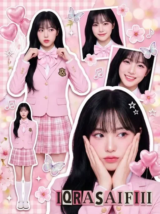 vibrant k-pop aesthetic collage