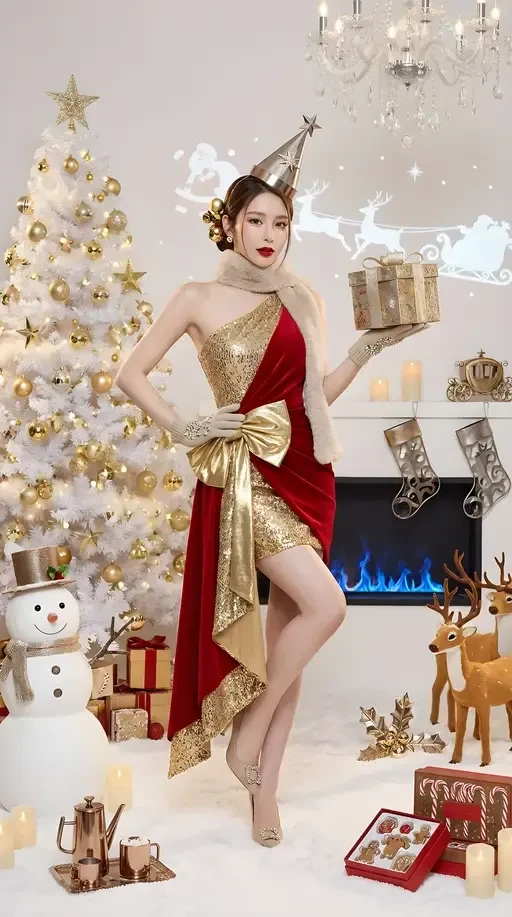 high fashion christmas editorial portrait