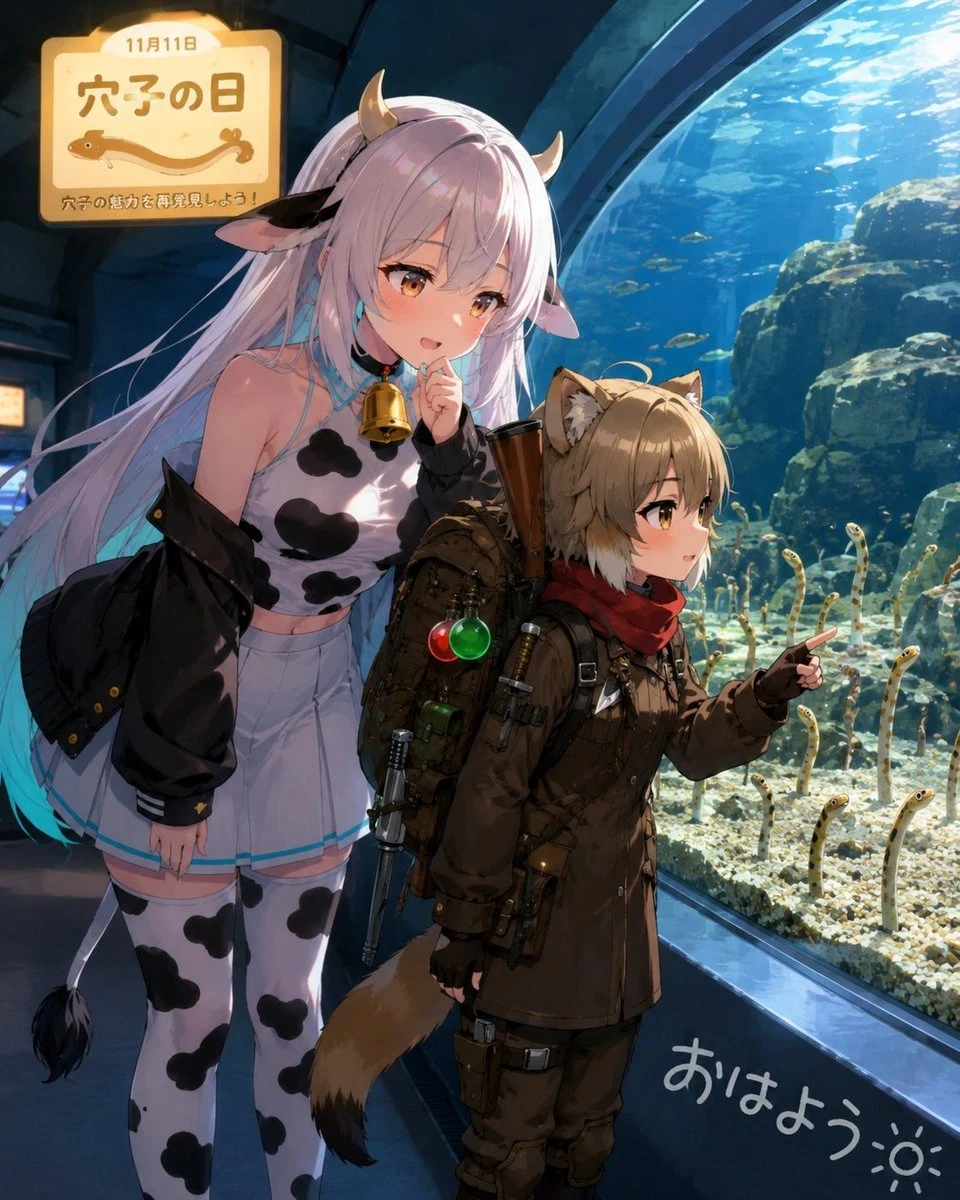 Anime Aquarium Garden Eel Day Illustration