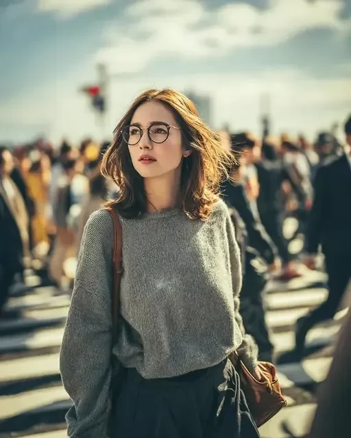 cinematic urban portrait at golden hour