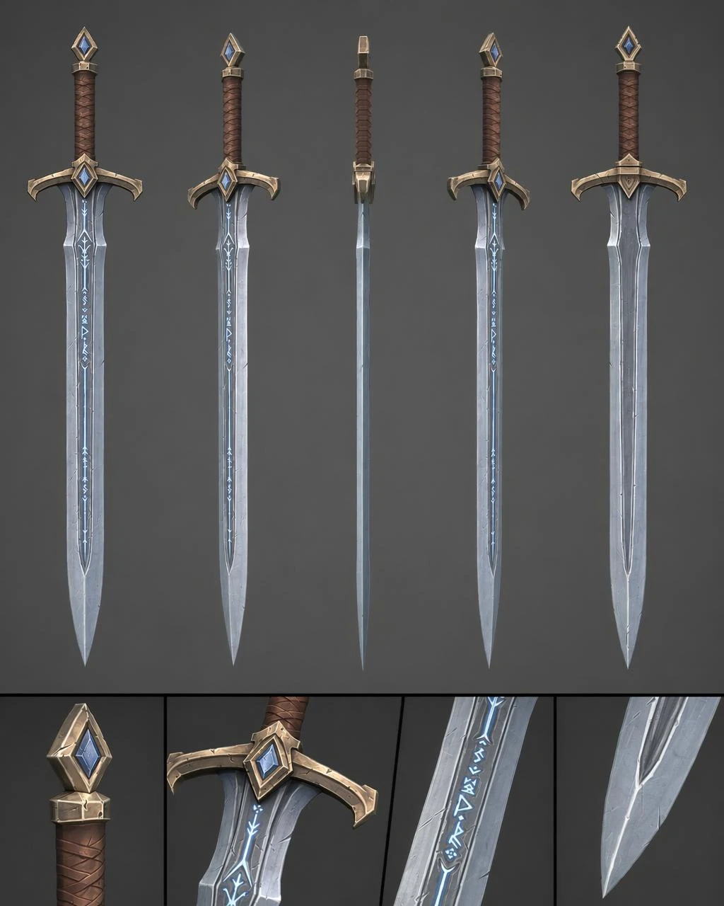Stylized Fantasy Sword Game Asset