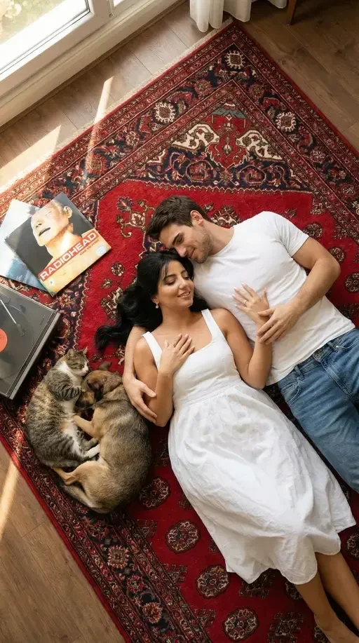 Cozy Couple on Turkish Rug