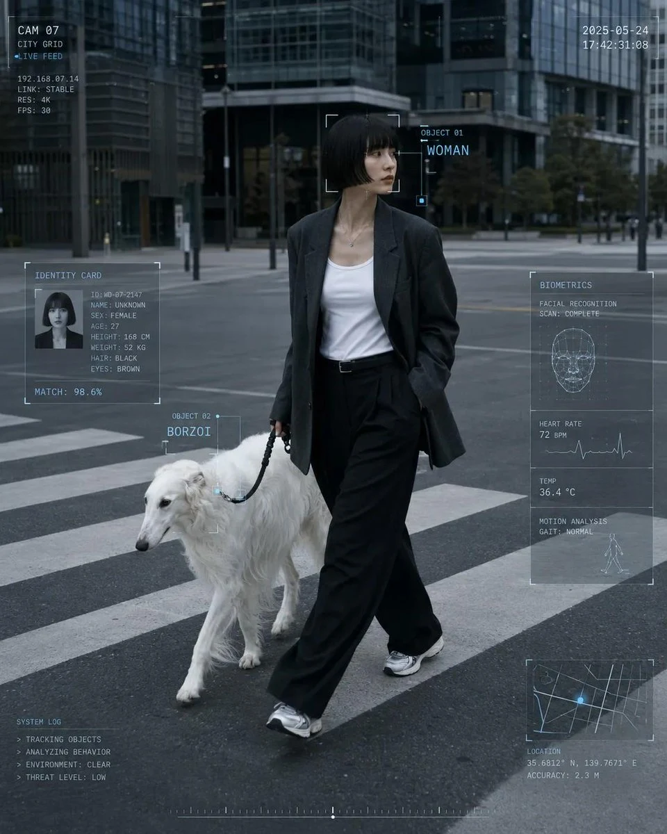 cyberpunk surveillance editorial photography