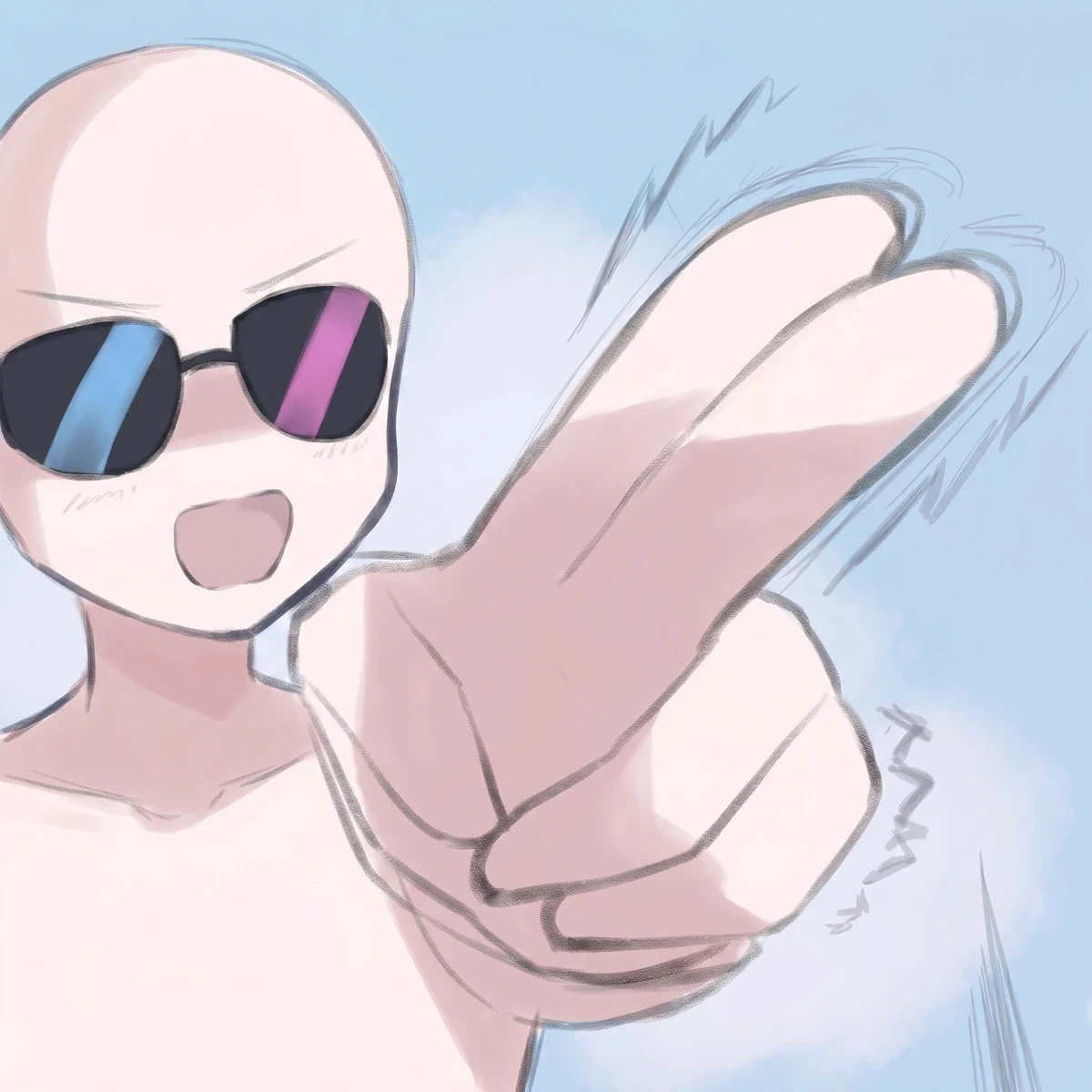 Anime Girl With Sunglasses Gesture reference image 1