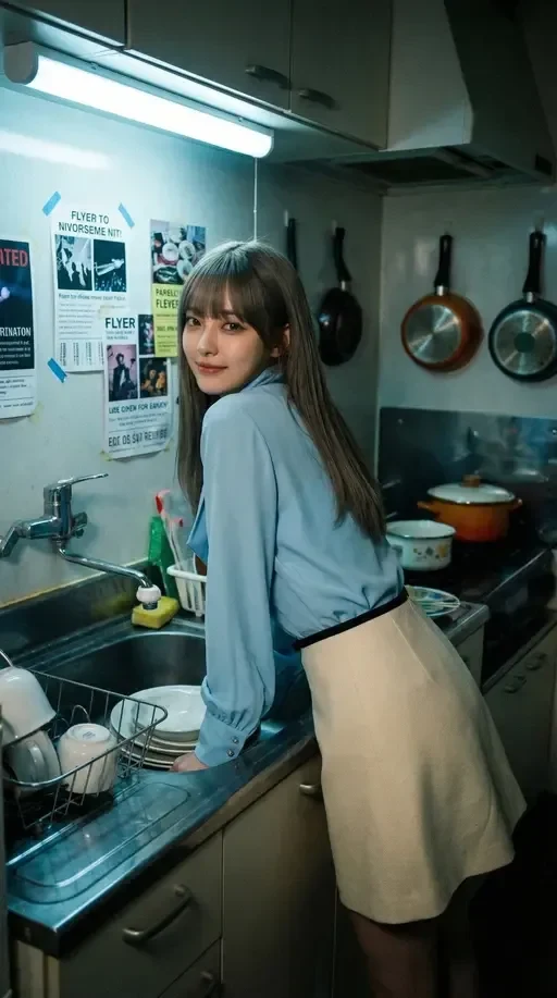 Lo-fi Retro Japanese Kitchen Portrait