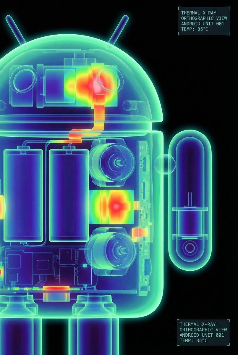 Android Robot Thermal X-Ray Render