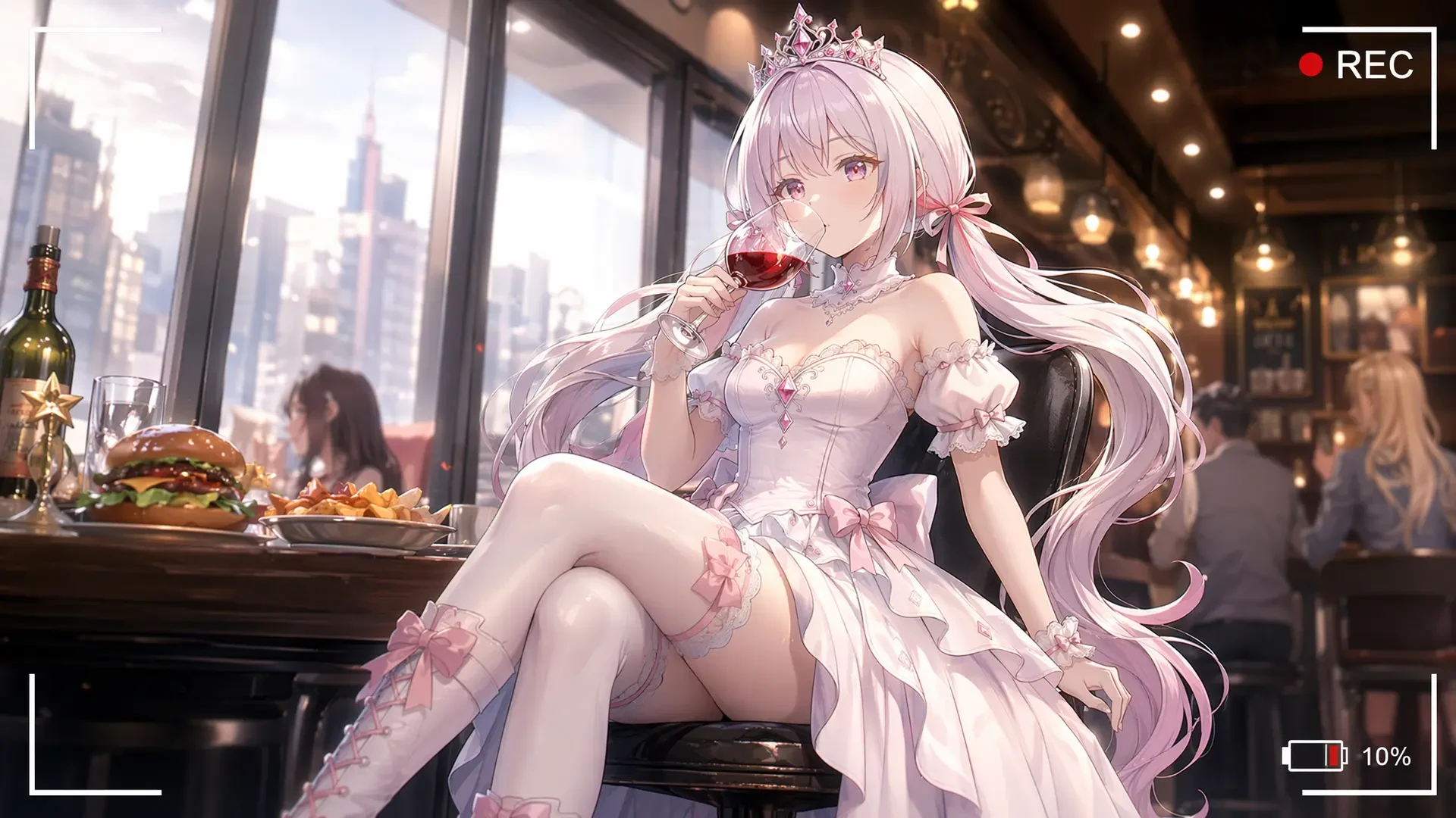 Anime Girl in Luxury Restaurant Style