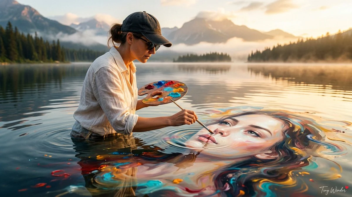 Surreal Water Painting Artist Portrait