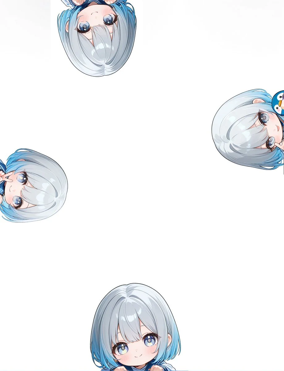 Chibi Girl Peeking Border Illustration