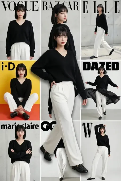Fashion Magazine Grid 3D Collage Poster