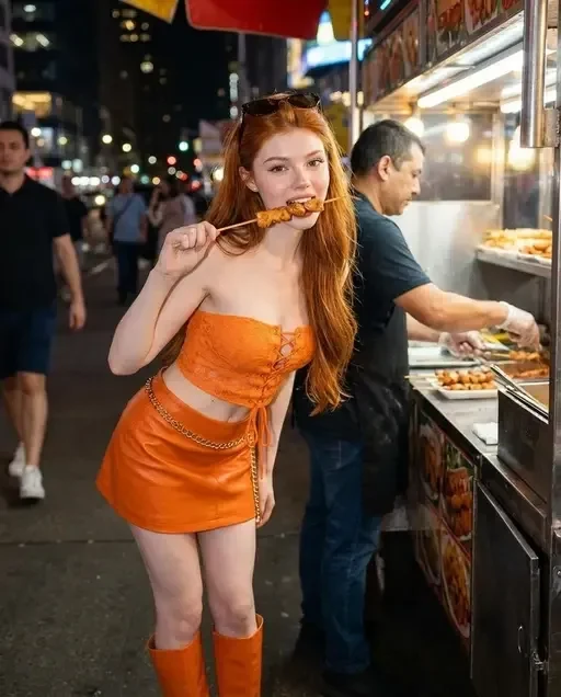 Urban Night Street Food Portrait