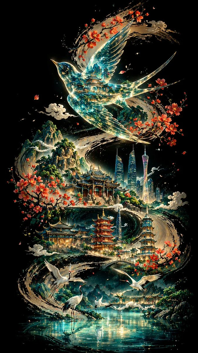 ink-curve Guangzhou aesthetics poster
