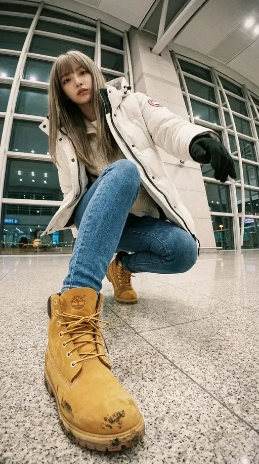ultra wide-angle airport fashion photography