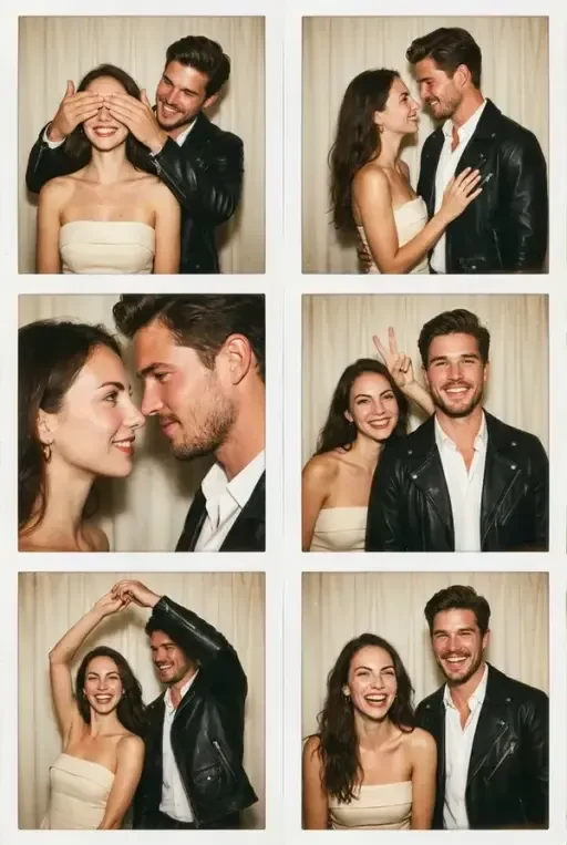 Vintage Polaroid Photo Booth Collage