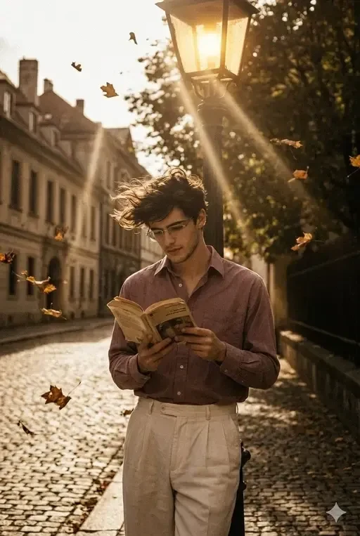 90s Retro Aesthetic Boy Reading Book