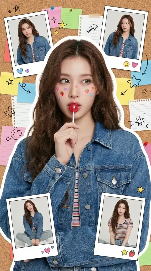Korean Style Fashion Scrapbook Collage