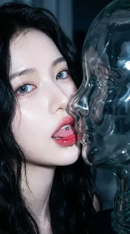 Macro CCD Portrait with Glass Sculpture