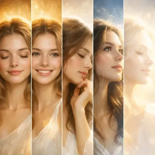 Angelic Emotion Portrait Collage