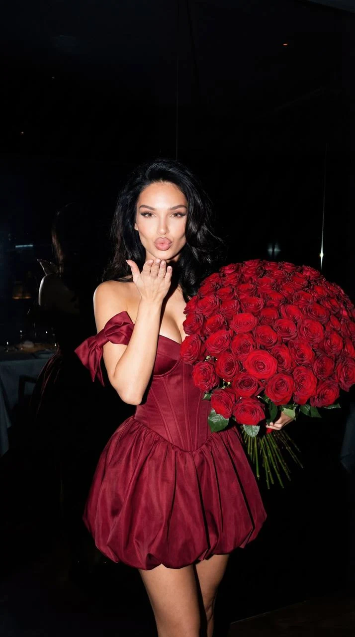 Y2K Luxury Paparazzi Burgundy Dress Portrait
