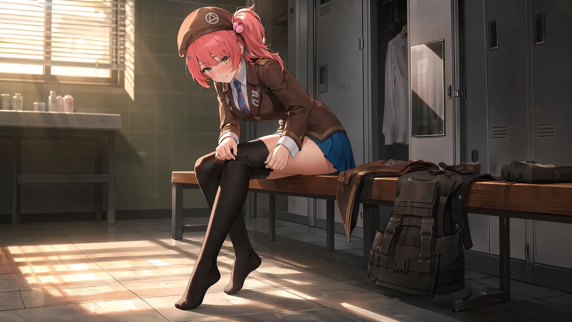 Anime Girl in School Locker Room Changing