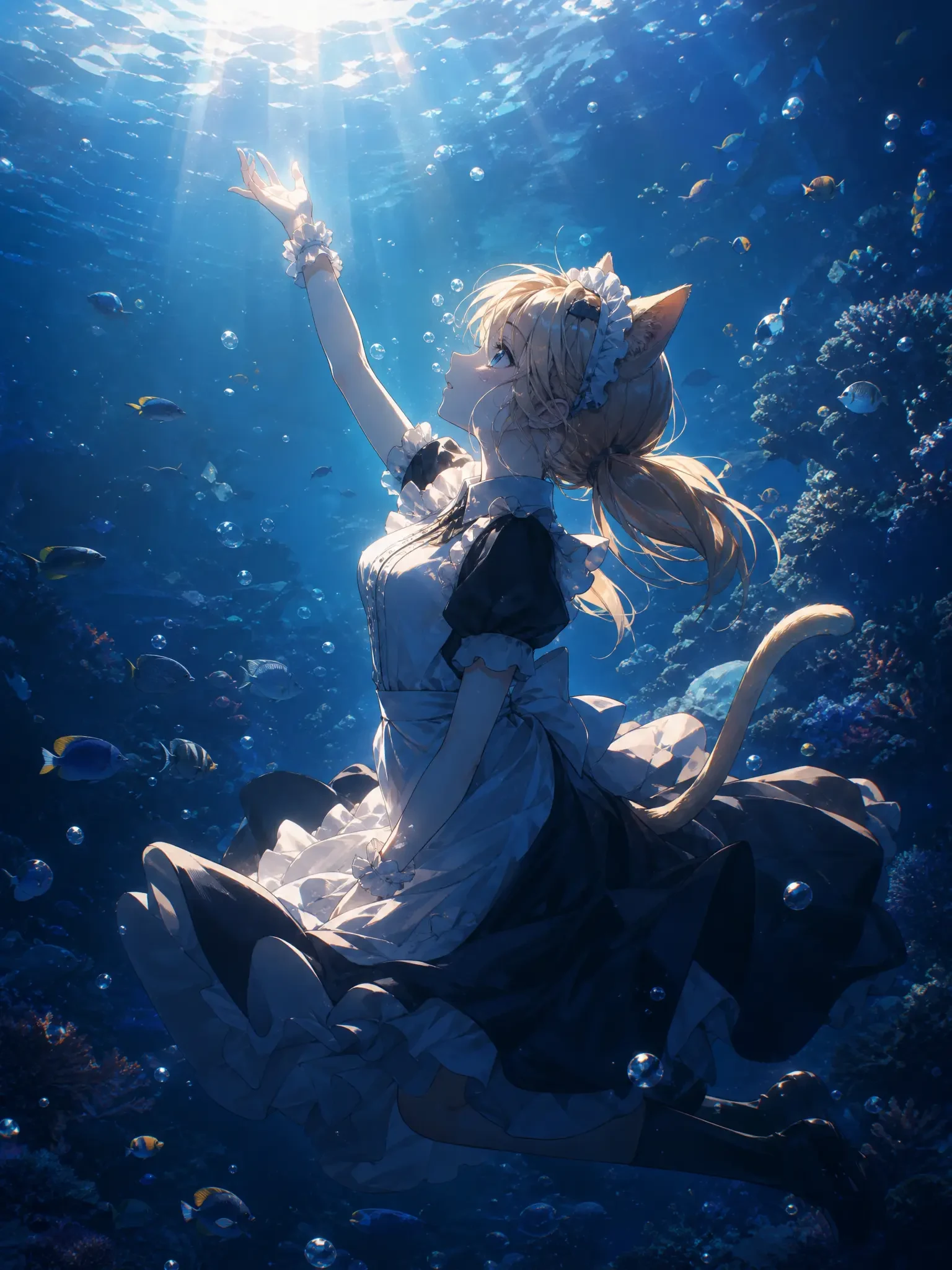 Underwater Catgirl Maid Fantasy