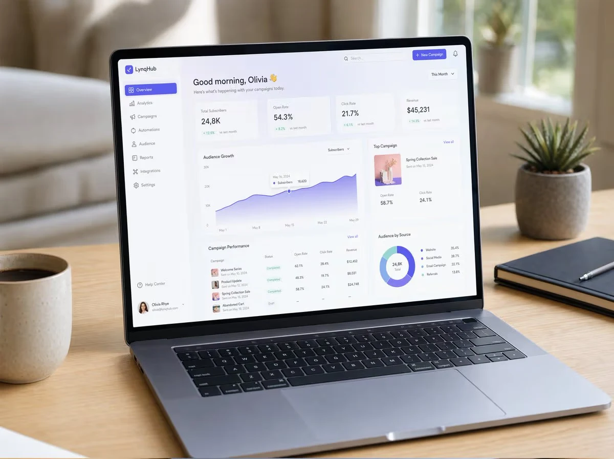 SaaS Dashboard Laptop Mockup