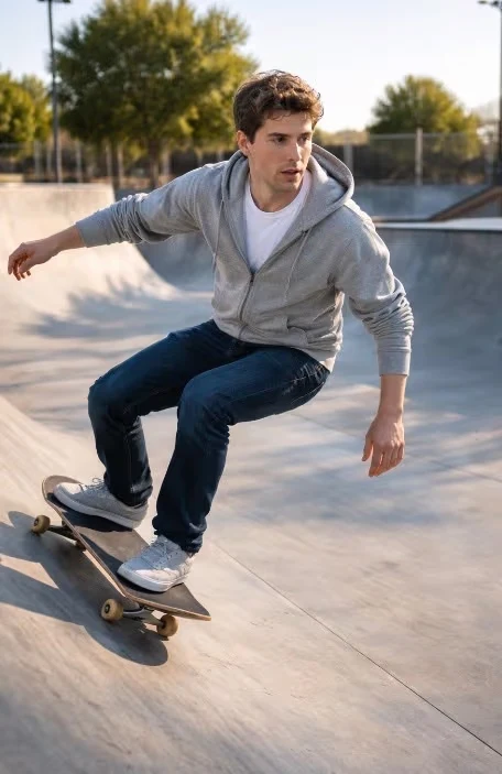 Man Skateboarding Skatepark