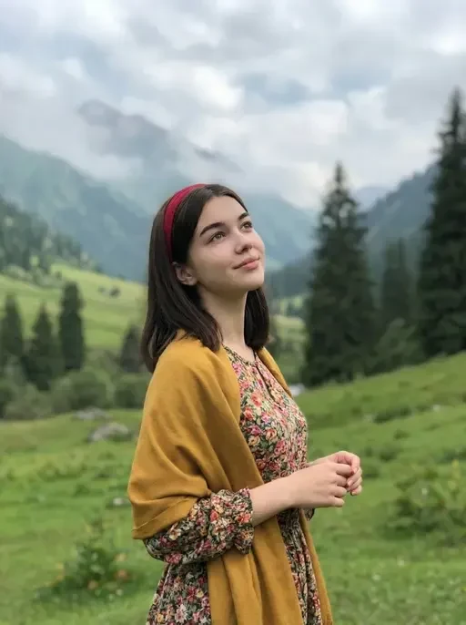 Woman in Mountain Valley