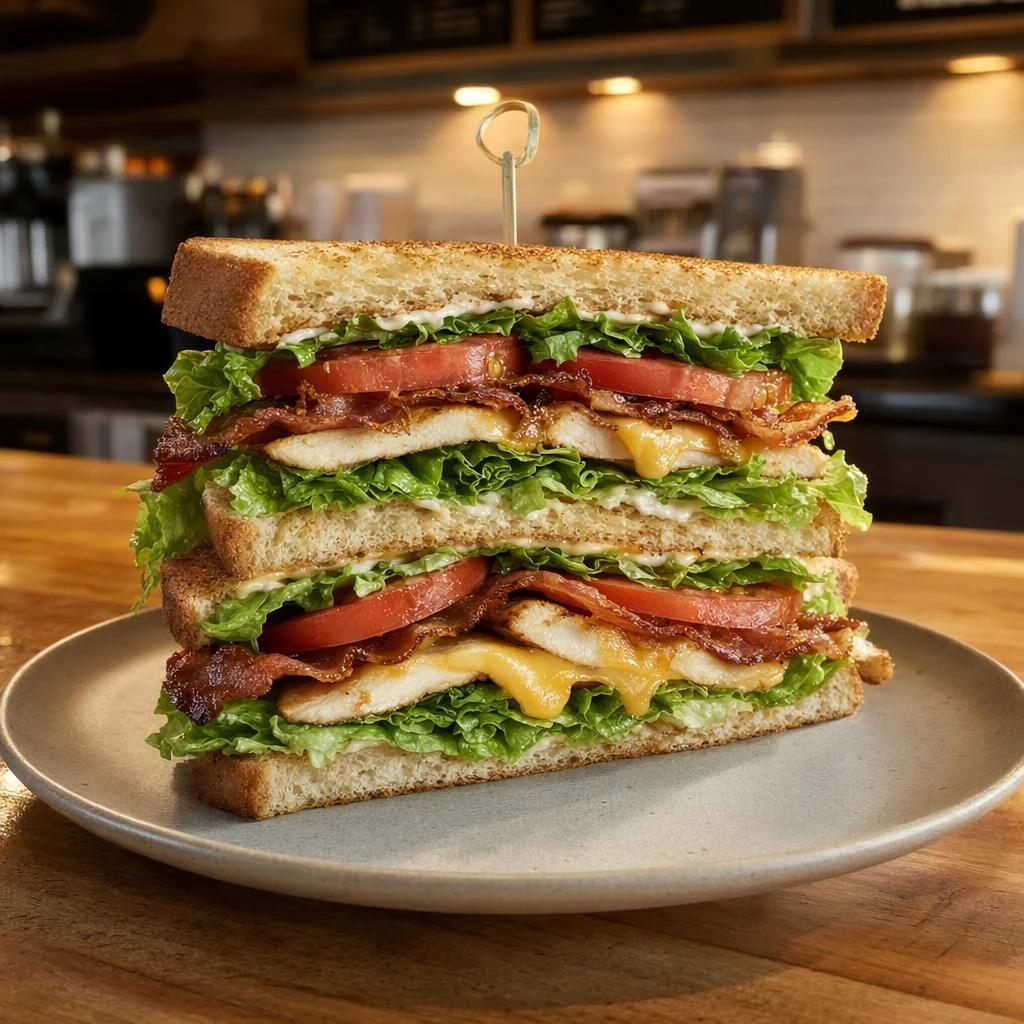 realistic club sandwich food render