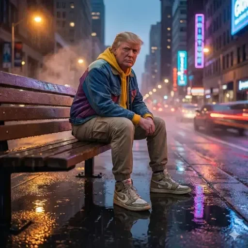 Cinematic Neon City Rain Portrait