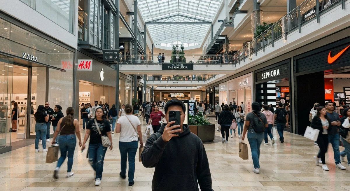 Casual Mall Mirror Selfie Snapshot