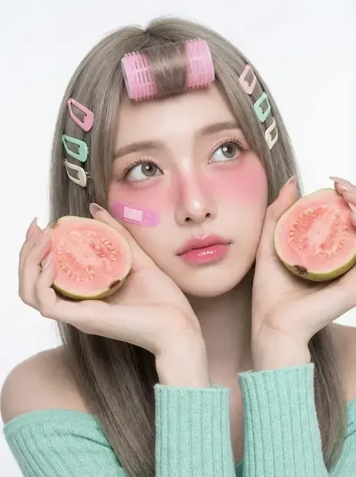 playful backstage pink guava portrait