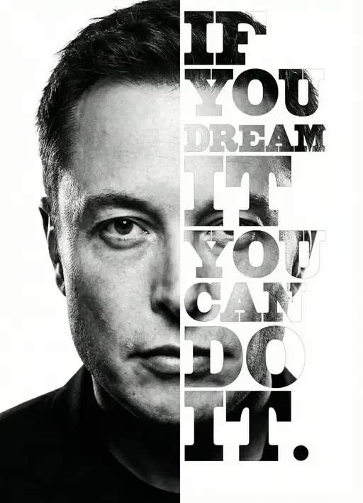 typographic split face portrait