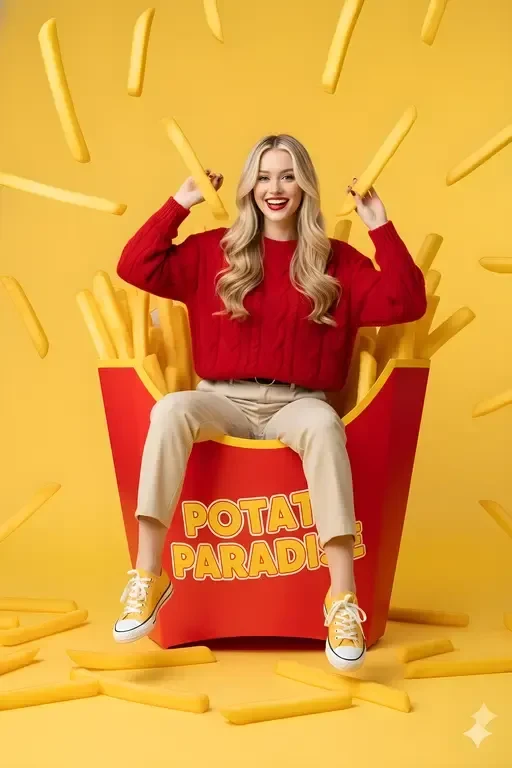 Person in Giant French Fry Carton
