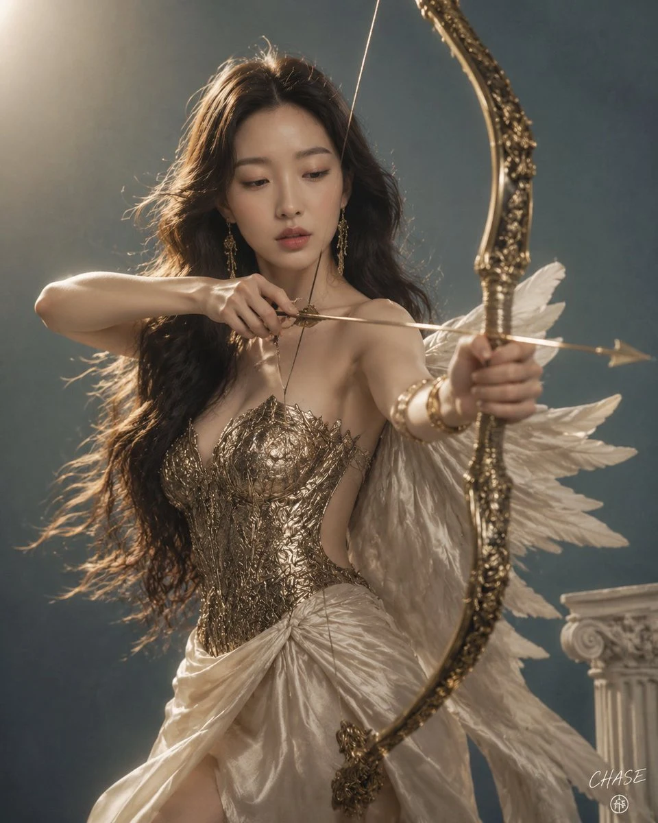 Golden Archer Goddess Studio Portrait