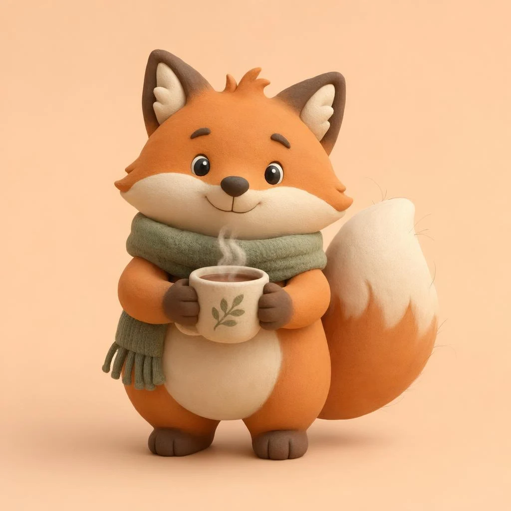 Clay Fox Mascot Character
