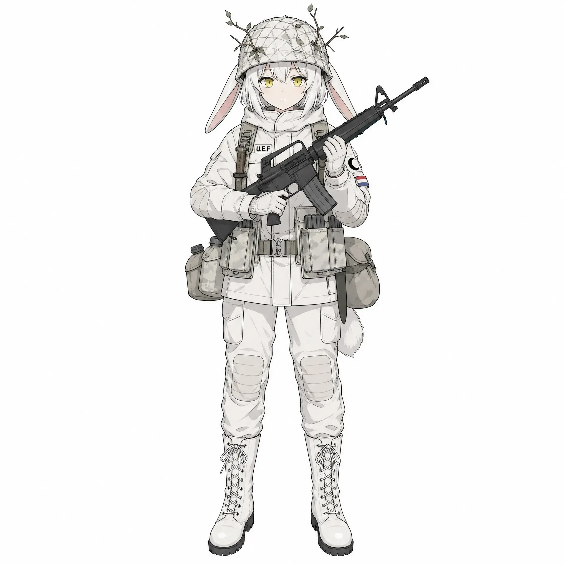 Embarrassed Rabbit Girl Parachute Failure Illustration reference image 1