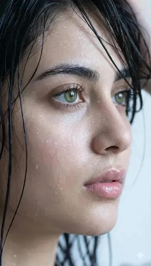 Extreme Wet Skin Cinematic Portrait