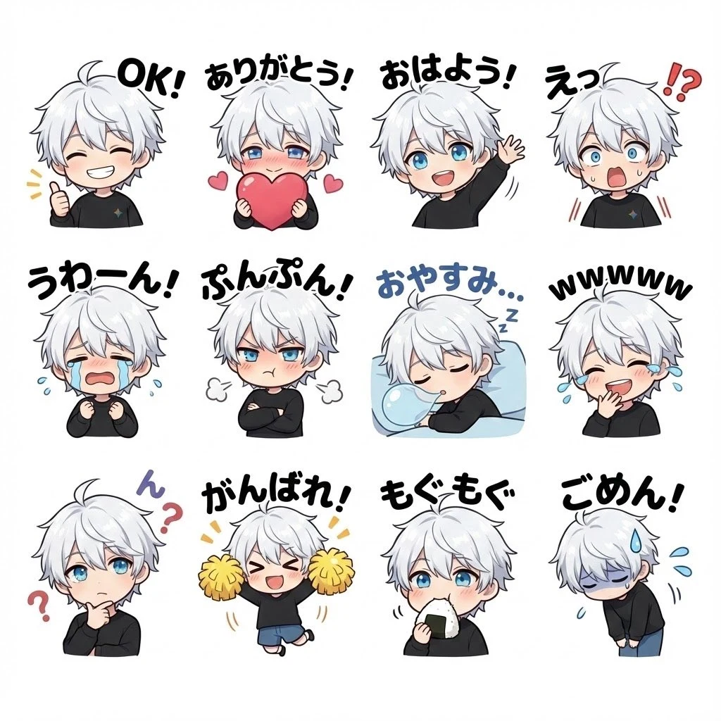 Chibi Character Line Sticker Set