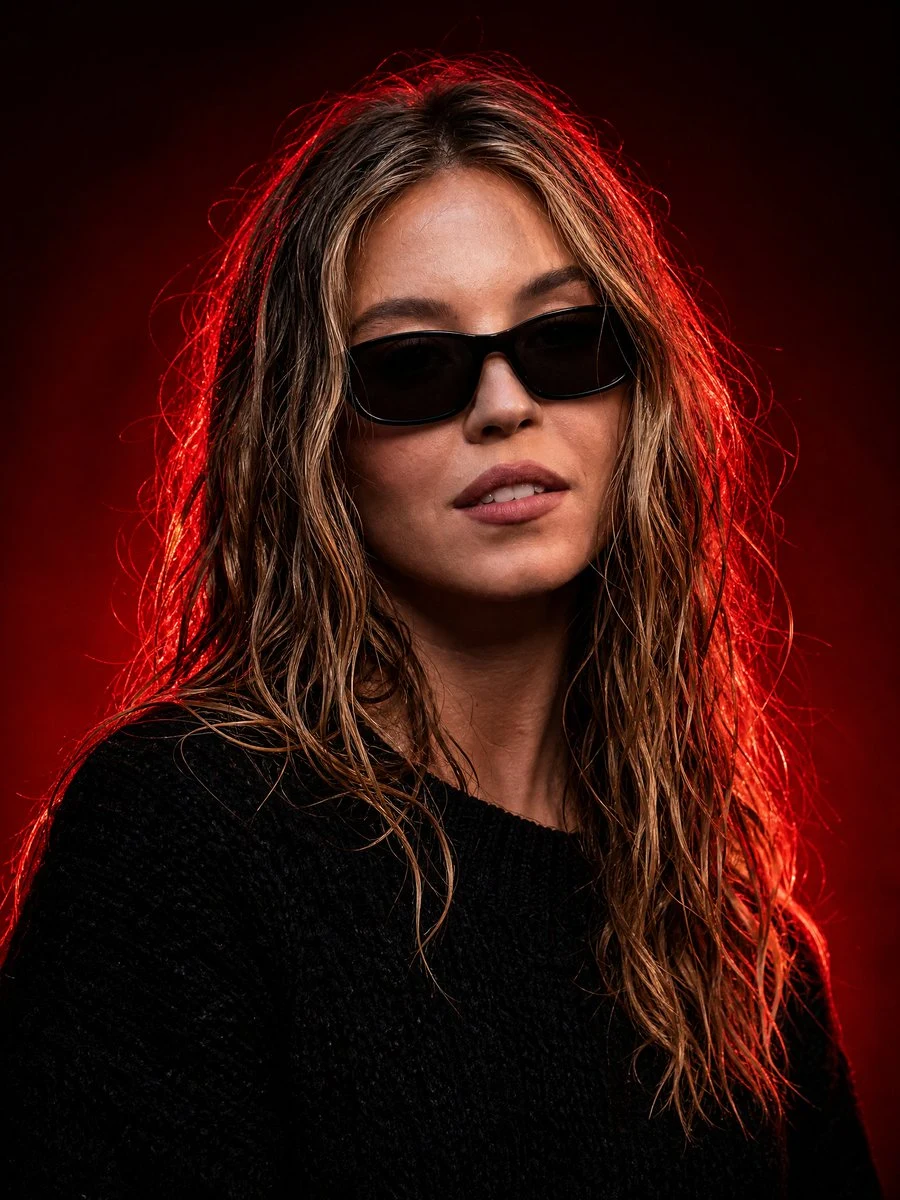 Dark Luxury Red Light Portrait