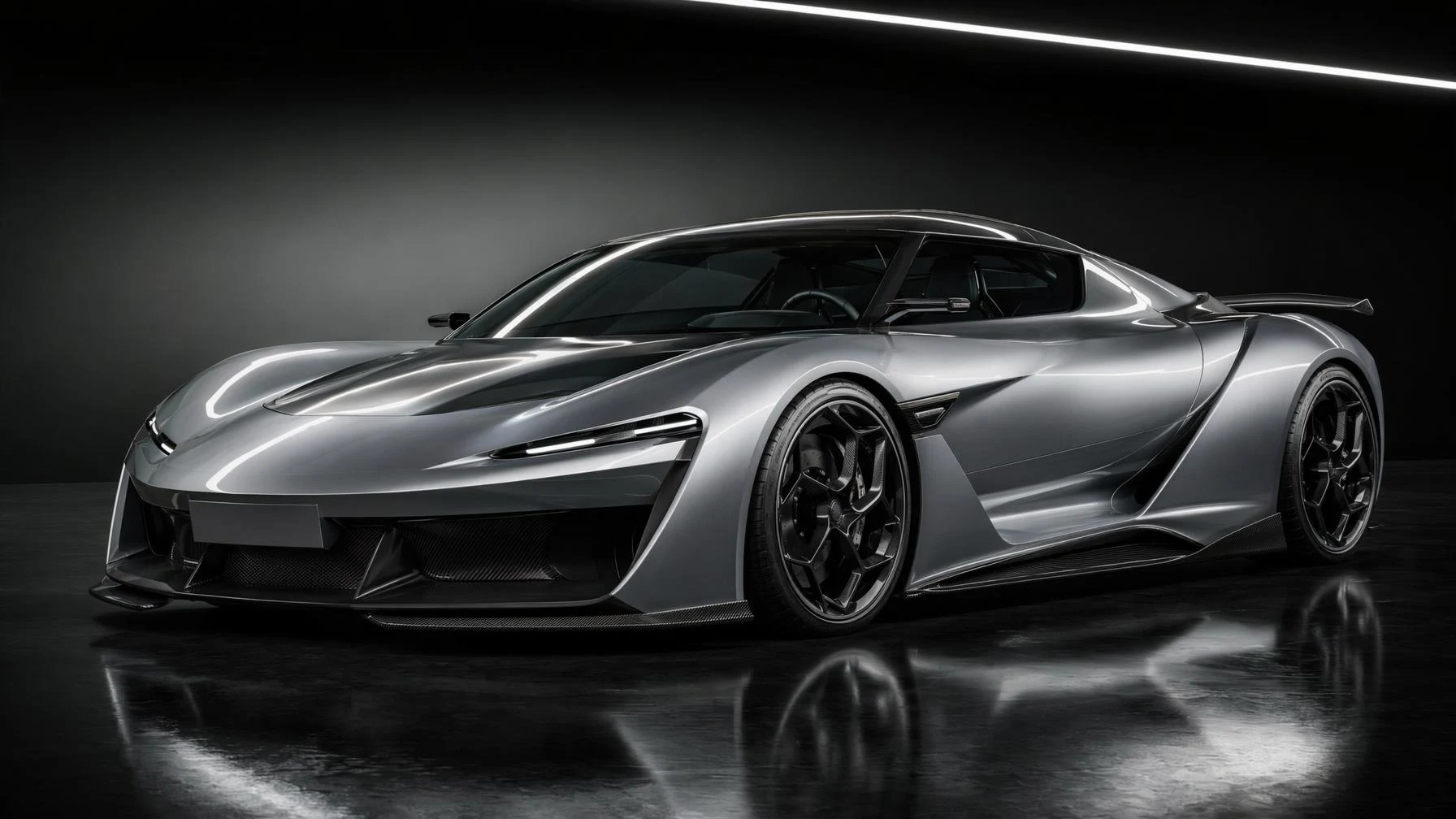 premium electric hypercar studio render