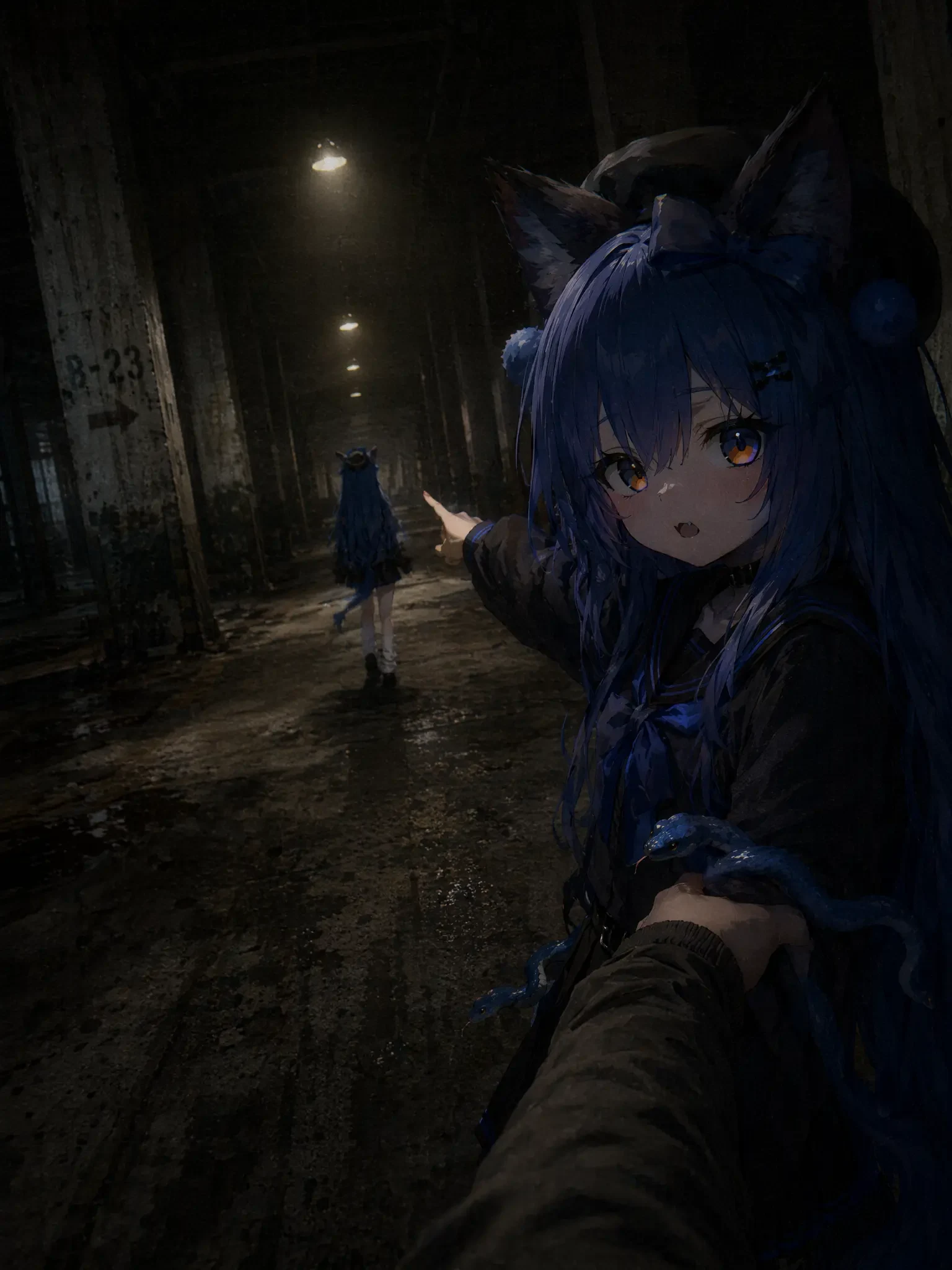 backrooms cat-girl cinematic encounter