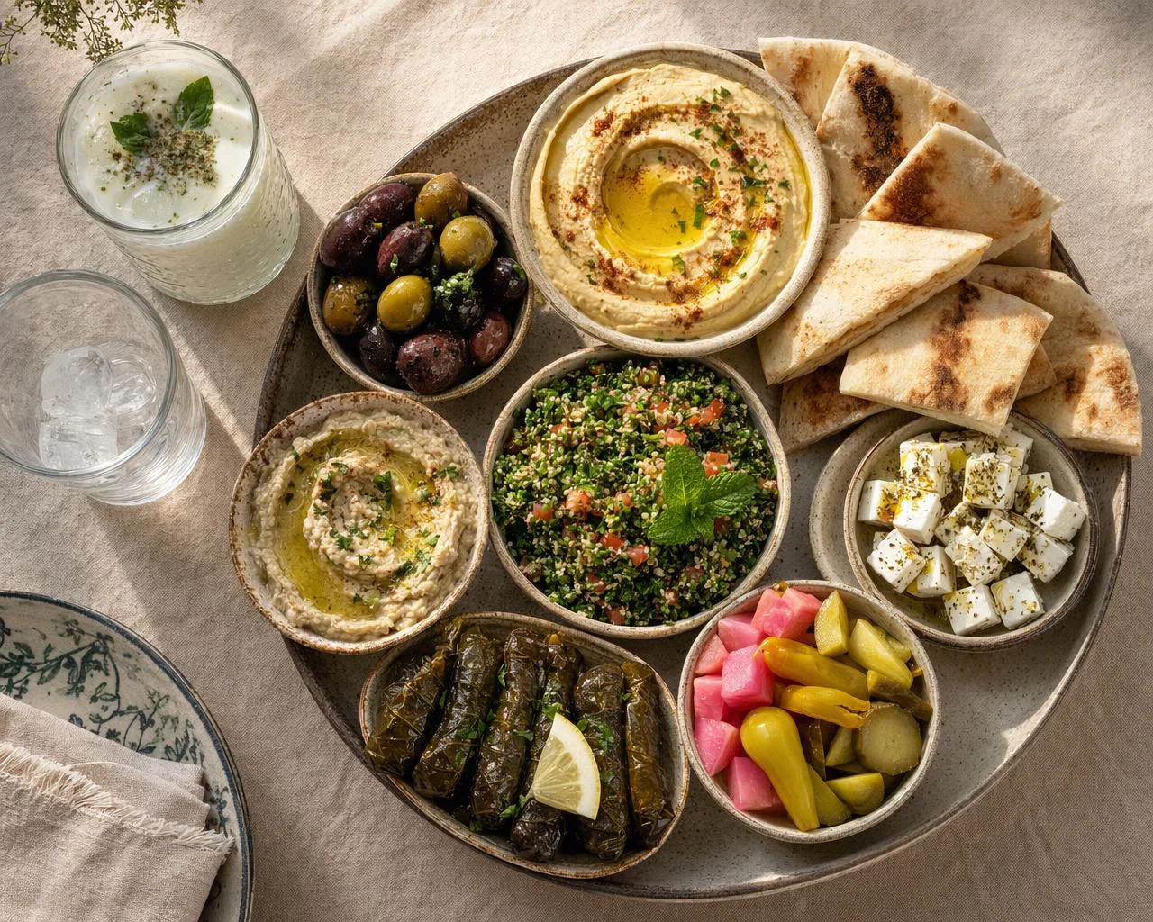 Overhead Mezze Platter Feast