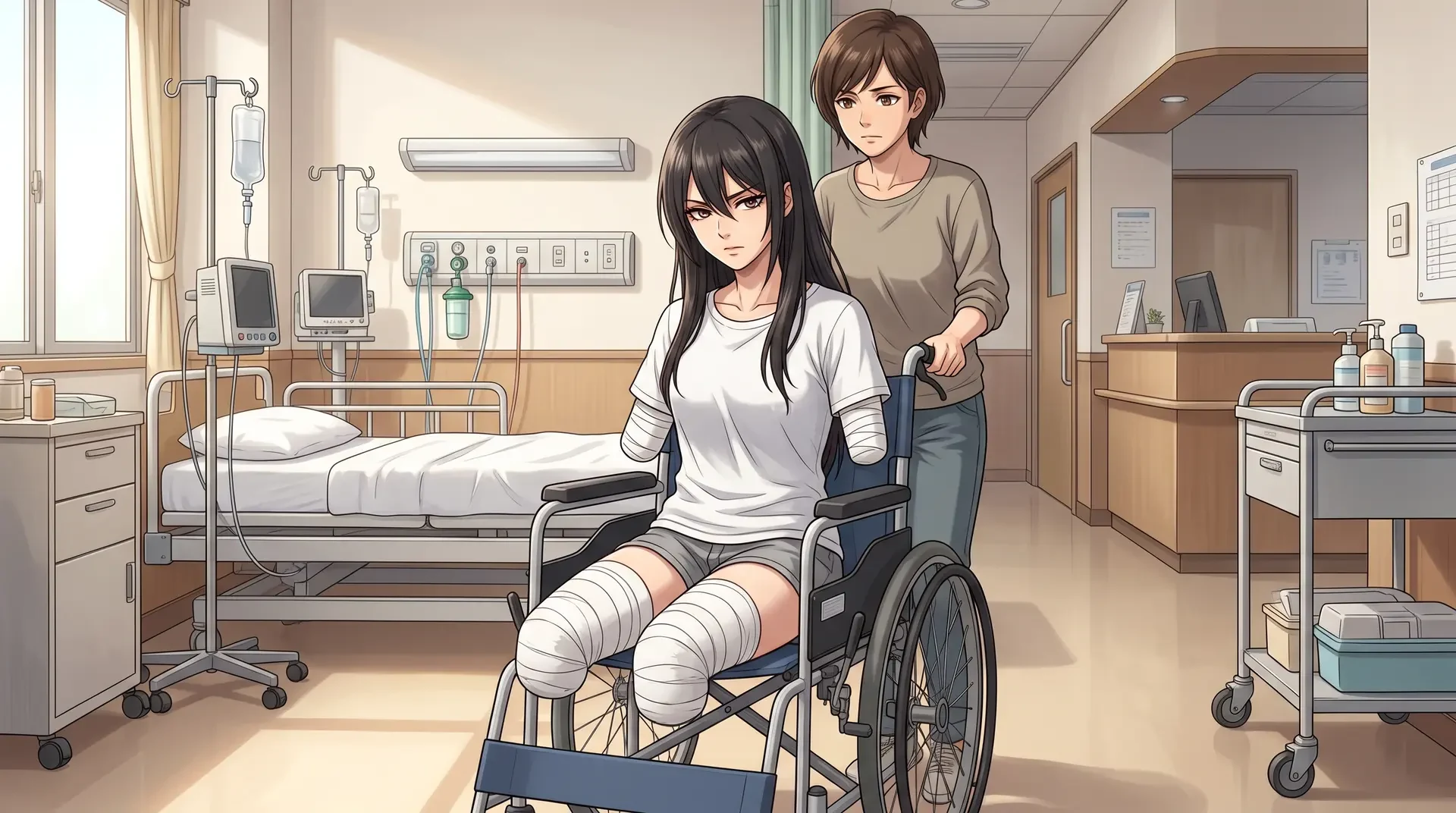 Anime Character Hospital Recovery Scene
