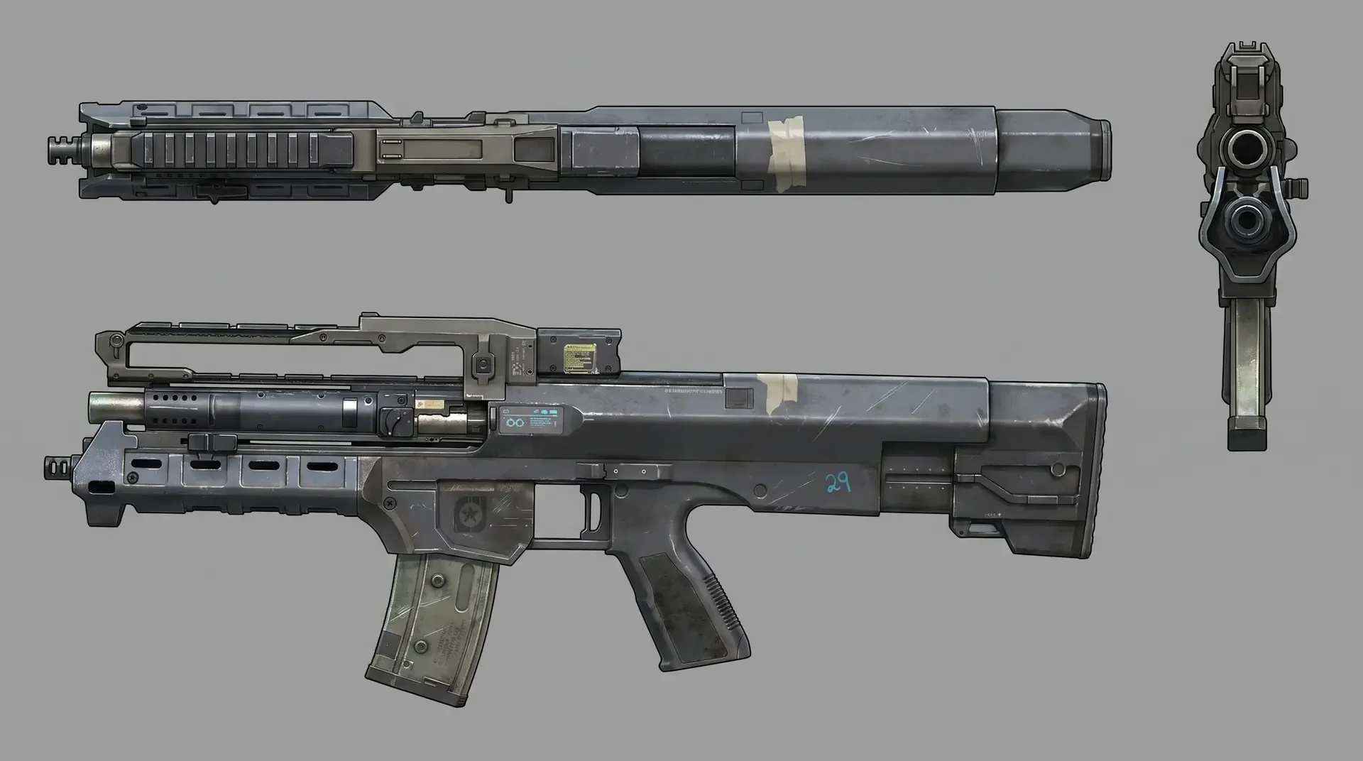 Battlefield Prototype Weapon Orthographic