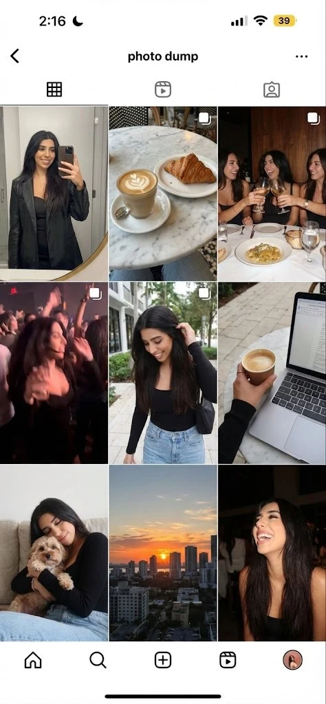 Instagram Style Photo Dump Grid